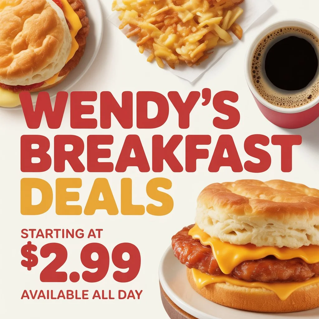 Wendys Breakfast deals starting at $2.99