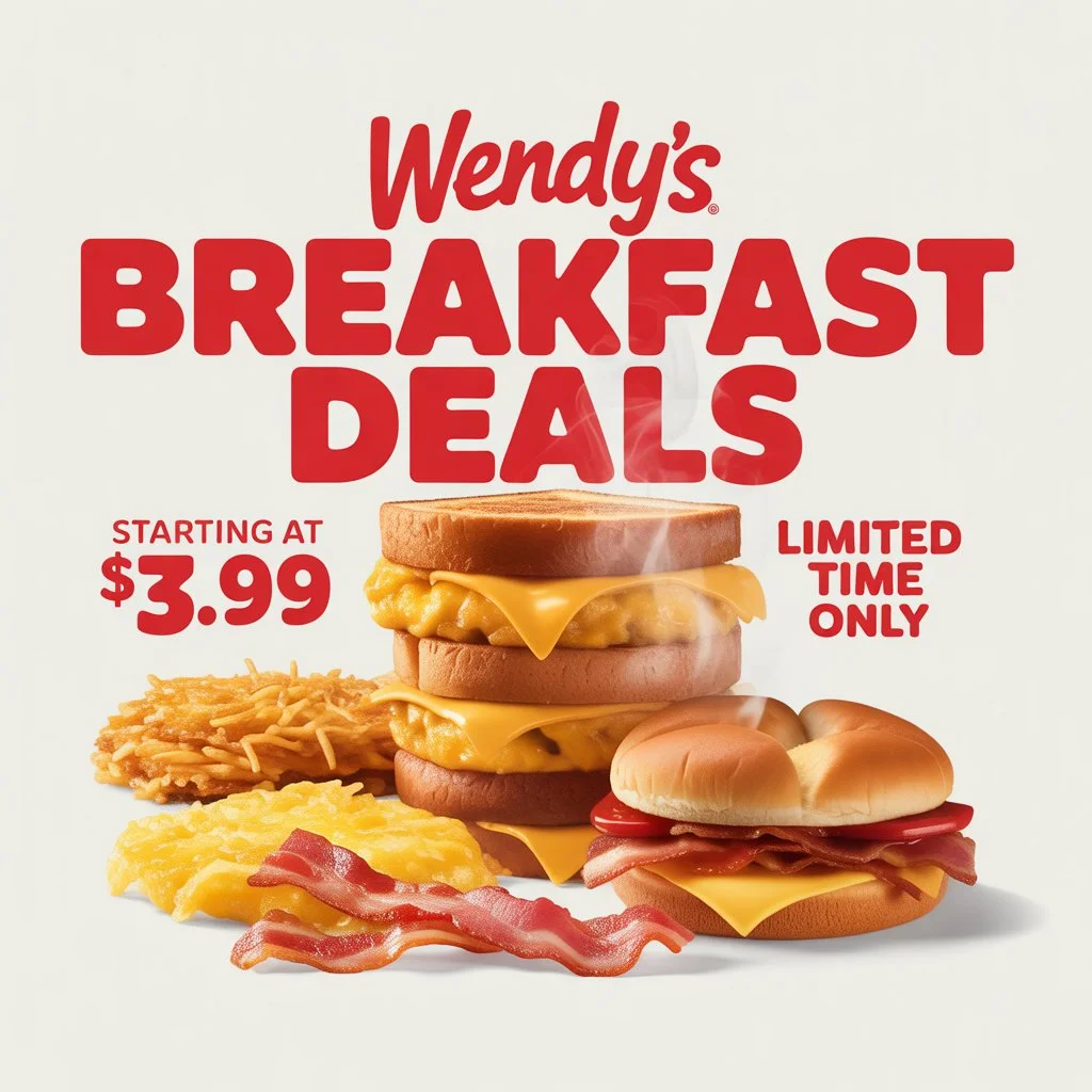 Wendys Breakfast deals from 6:30pm to 10pm